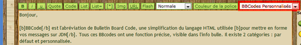 BBcodes personnalisés.