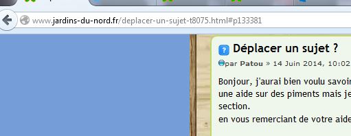 En cliquant dessus tu obtiens son URL et le message se colle directement en haut de page (masquant la bannière)